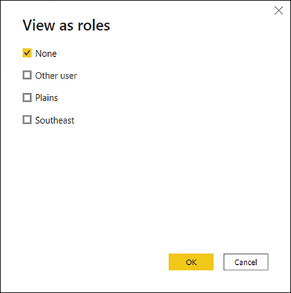 The window shows a list of available roles in addition to None and Other user.