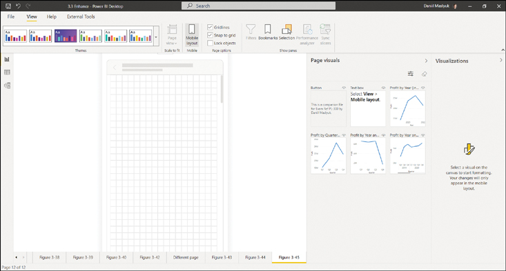 The figure shows the mobile layout of a report.