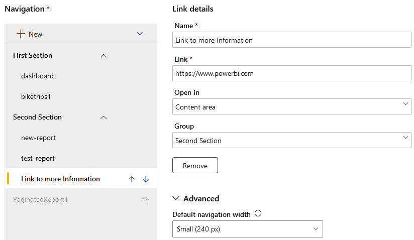 Figure 14.6 – Organizing workspace content inside the app navigation configuration 