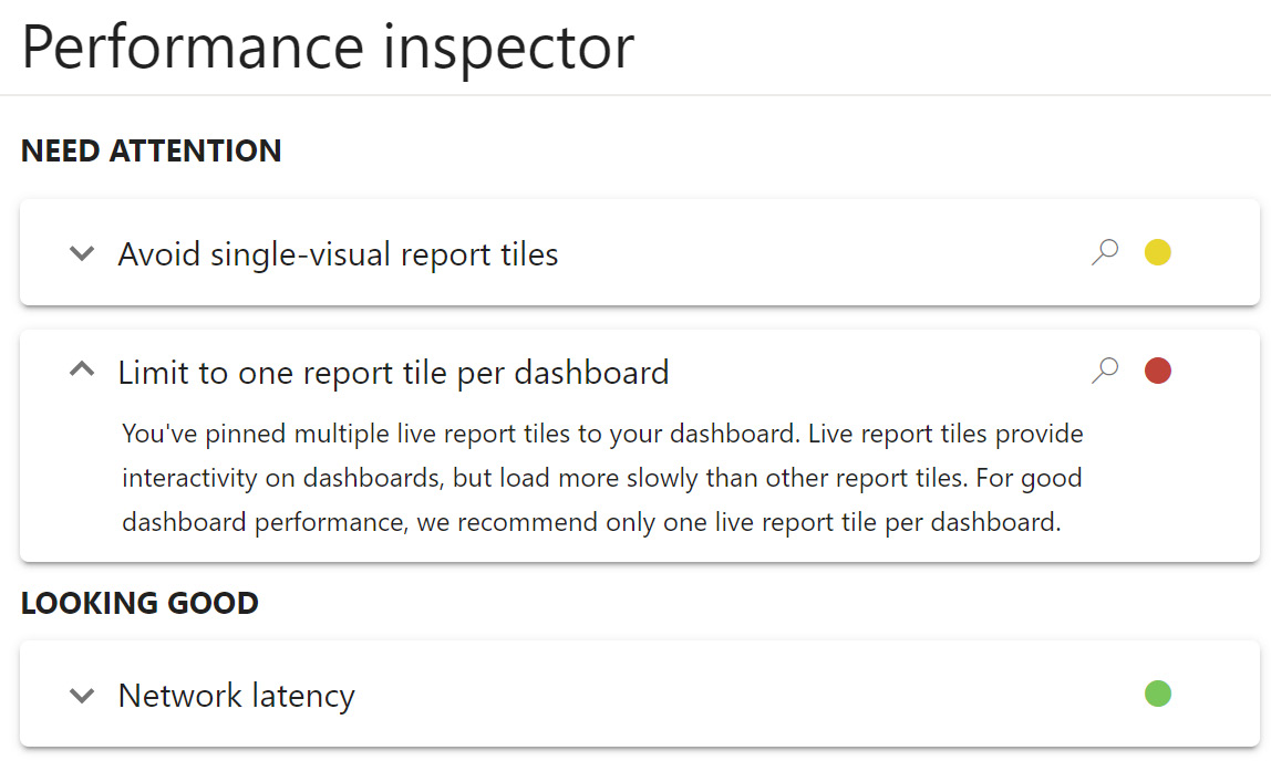 Figure 10.11 – Dashboard performance inspector findings 