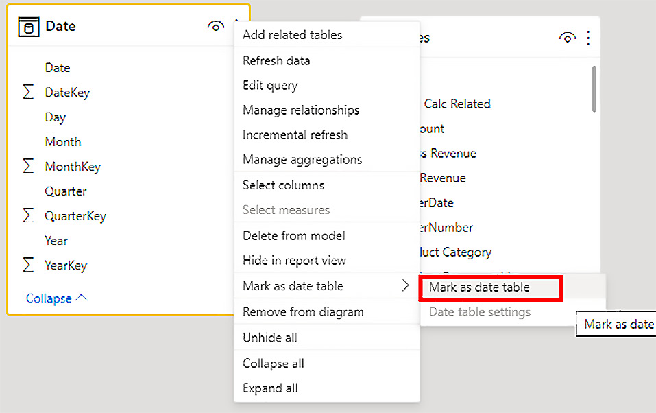 Figure 5.15 – Let's make that a date table! 