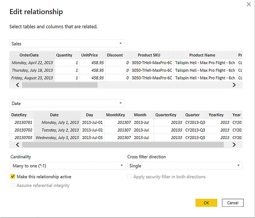 Figure 5.5 – Edit relationship dialog 