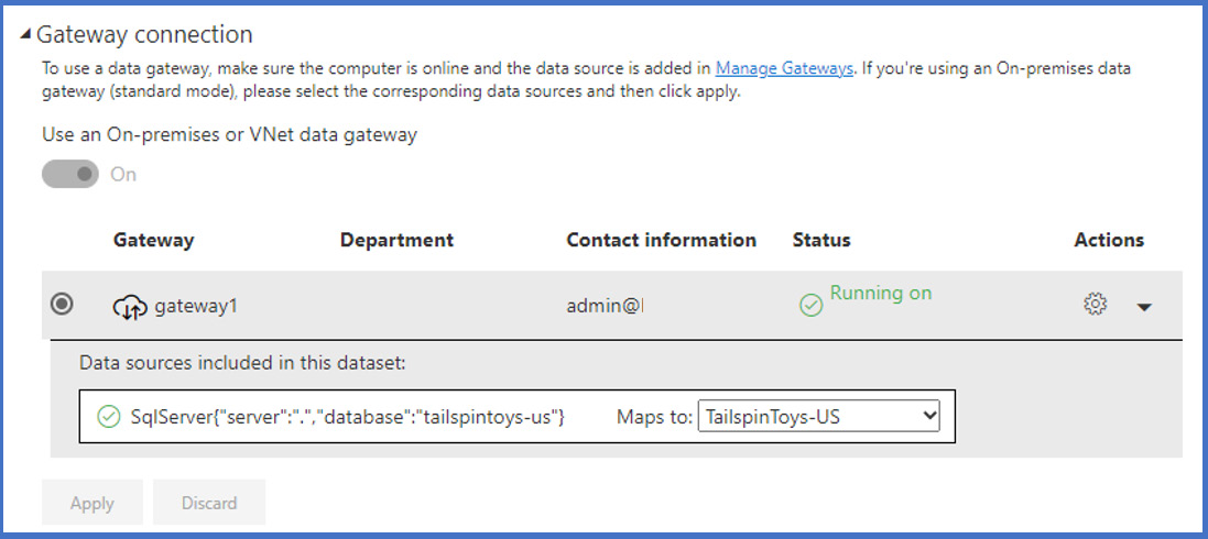 Figure 15.5 – A data source set to use a gateway 