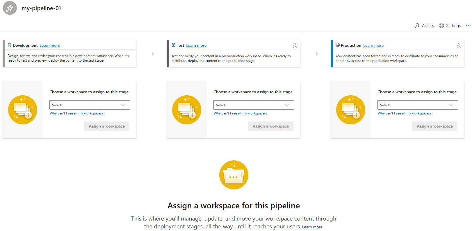 Figure 14.10 – Deployment pipelines configuration 
