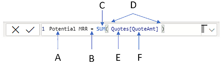 Figure 7.1 – A basic DAX measure 
