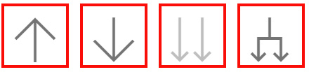 Figure 11.24 – The icons that let you navigate a hierarchy 