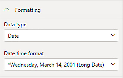 Figure 5.9 – Date formatting options 