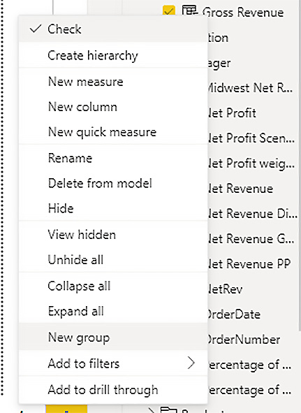 Figure 7.13 – We can bin our column by creating a group 