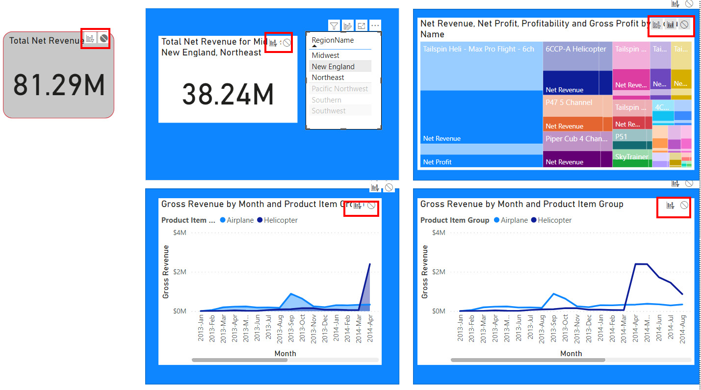 Figure 11.14 – Enabling Edit interactions adds buttons to every visualization 