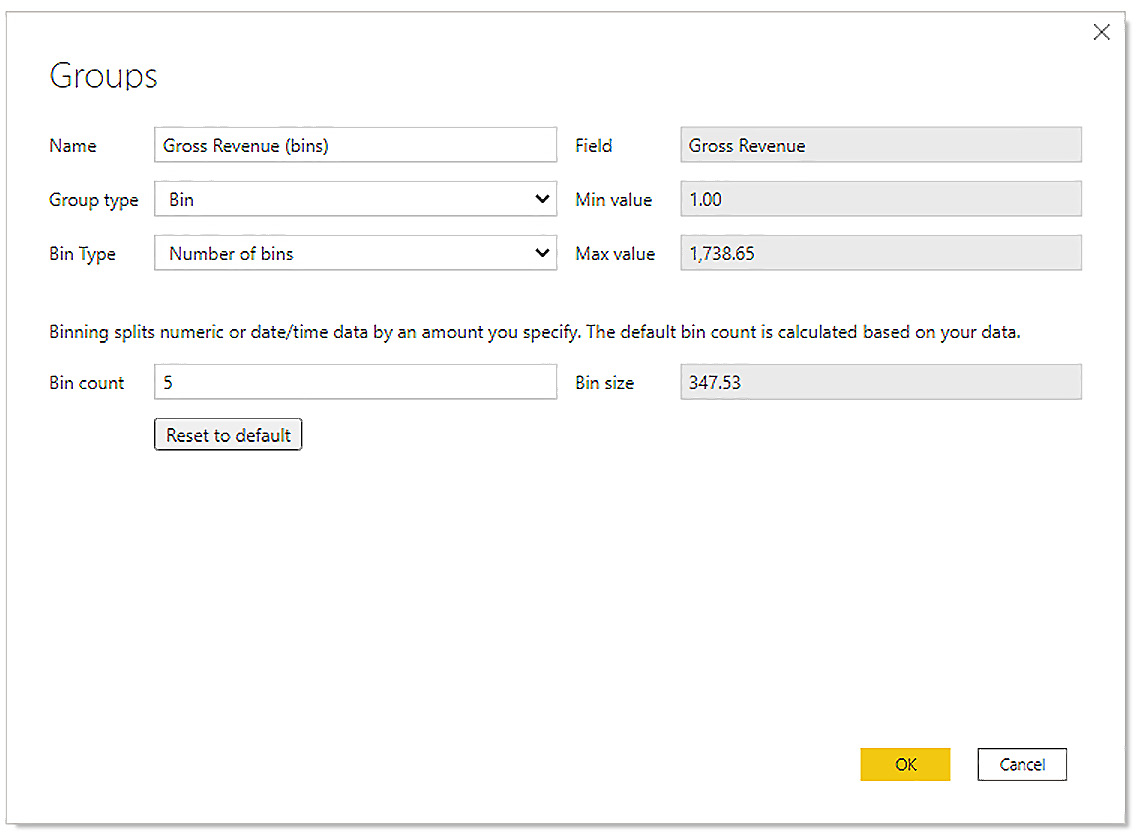 Figure 7.14 – Using the Groups dialog to break down our column into parts 