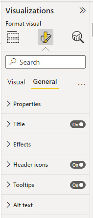 Figure 9.25 – General formatting for visuals 