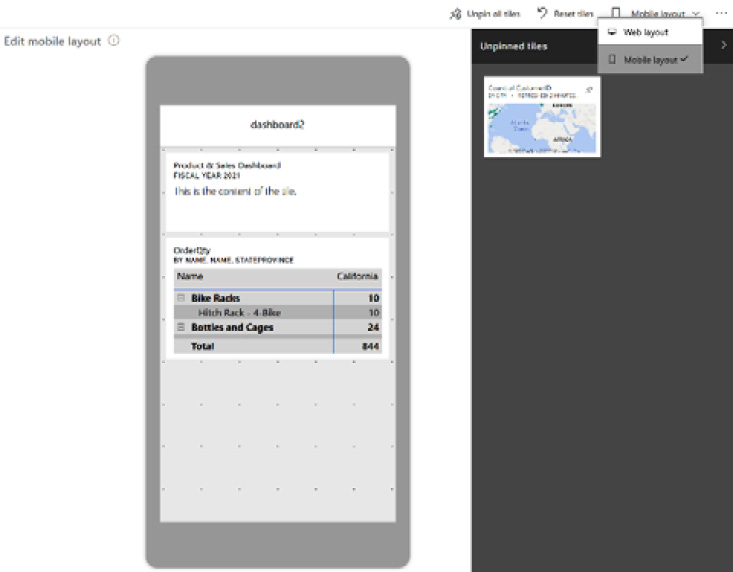 Figure 10.9 – Edit mobile layout 