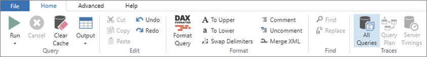 This figure shows the Home ribbon, highlighting the All Queries button.