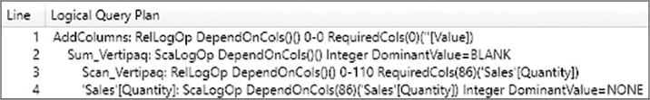 The figure is a screenshot of the logical query plan.