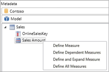 In this figure we see a screenshot of what comes up when we click on a measure in the metadata pane.
